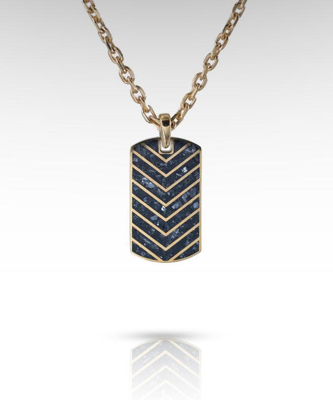 Chevron Gemstone Dog Tag Necklace
