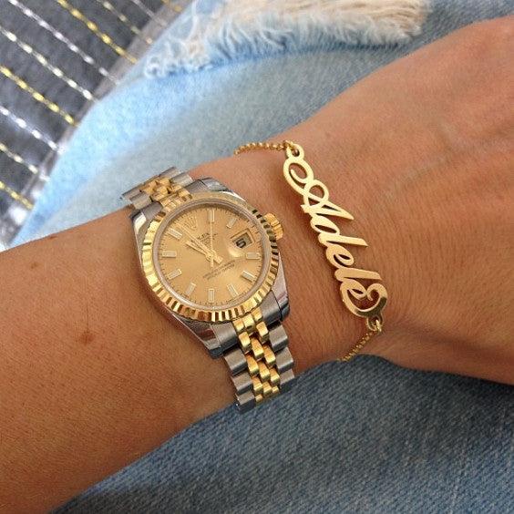 Solid Gold Name Bracelet - Image 3