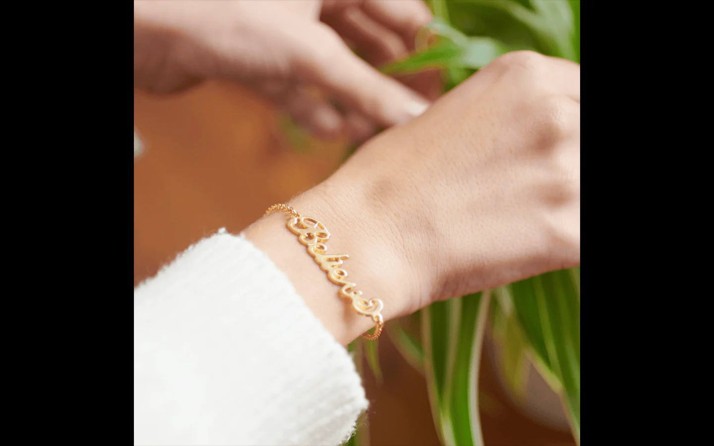 Solid Gold Name Bracelet - Image 9