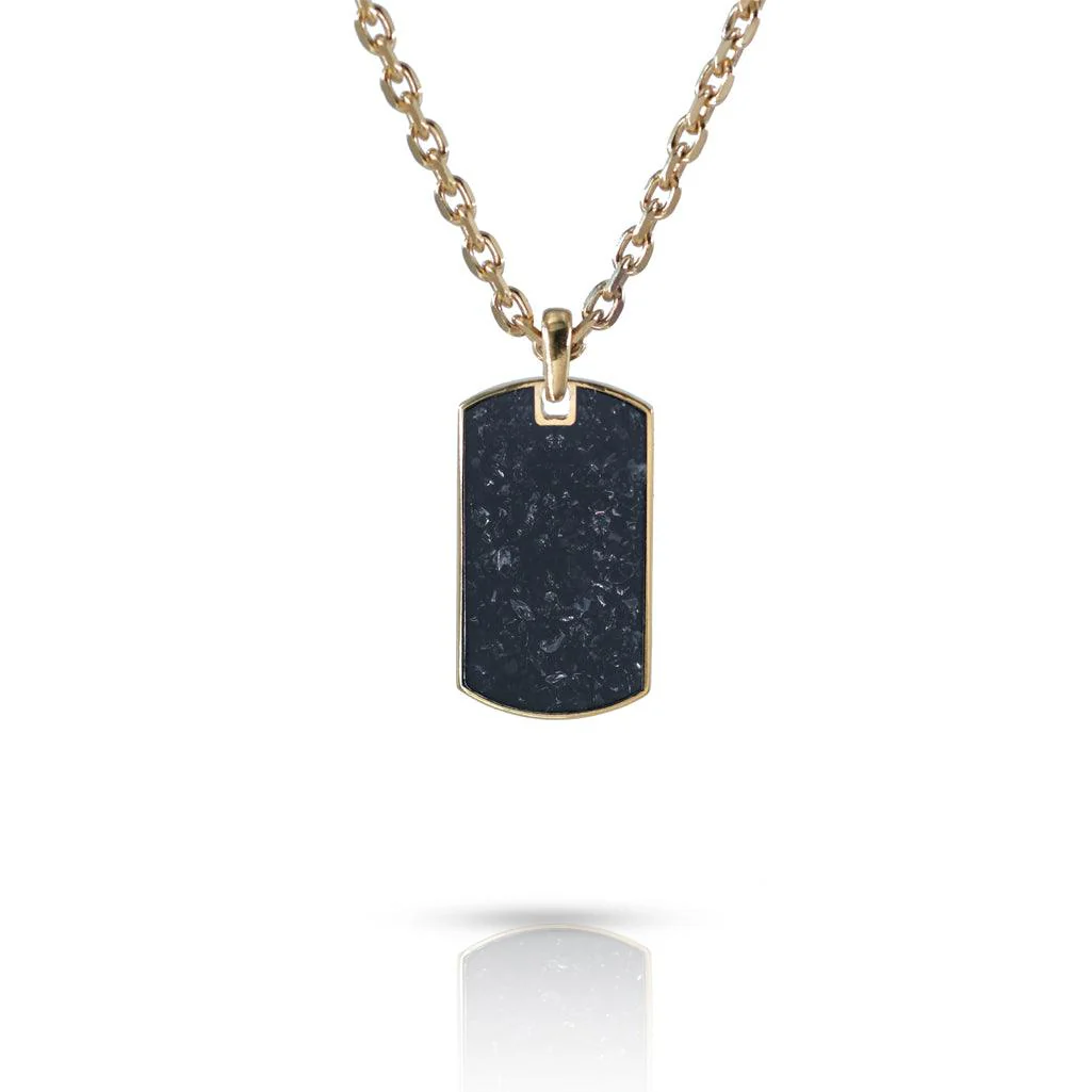 Gemstone Dog Tag Necklace