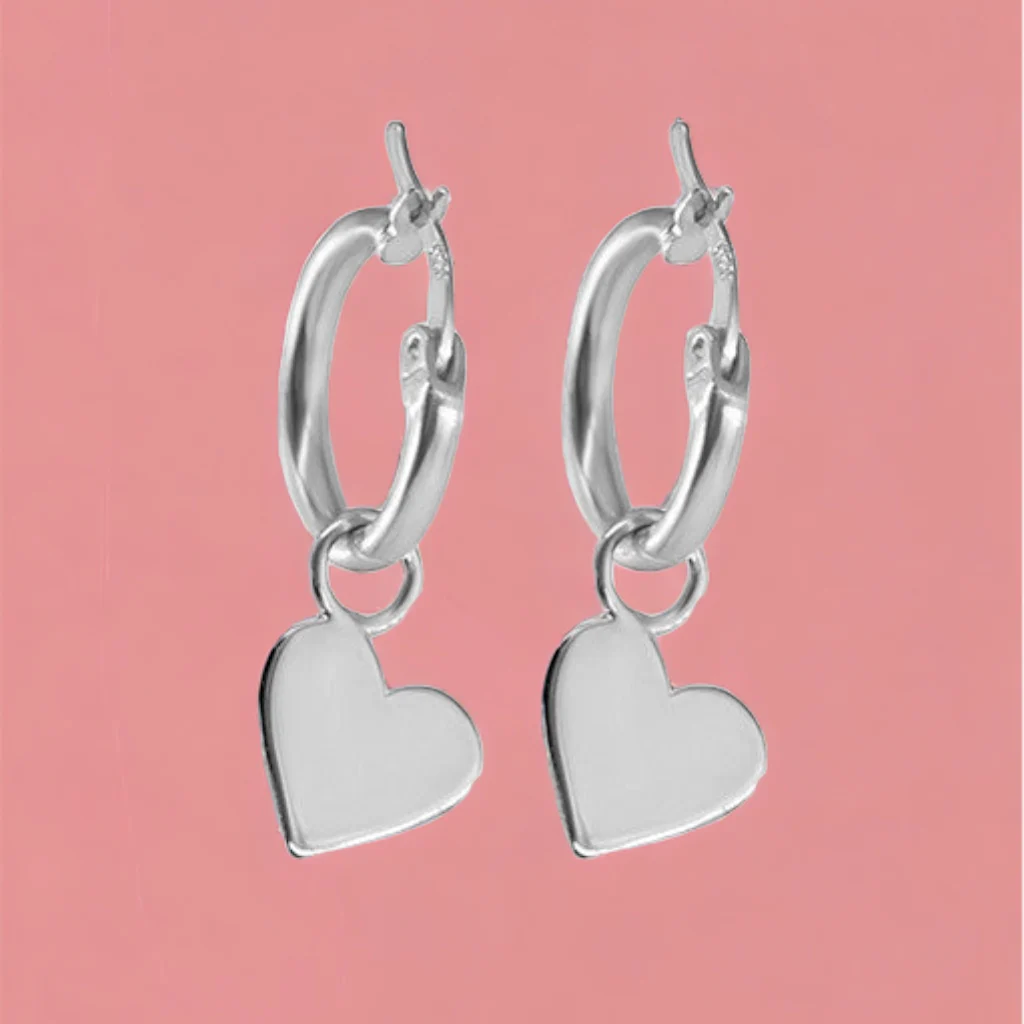 Heart Huggie Earrings - Image 3