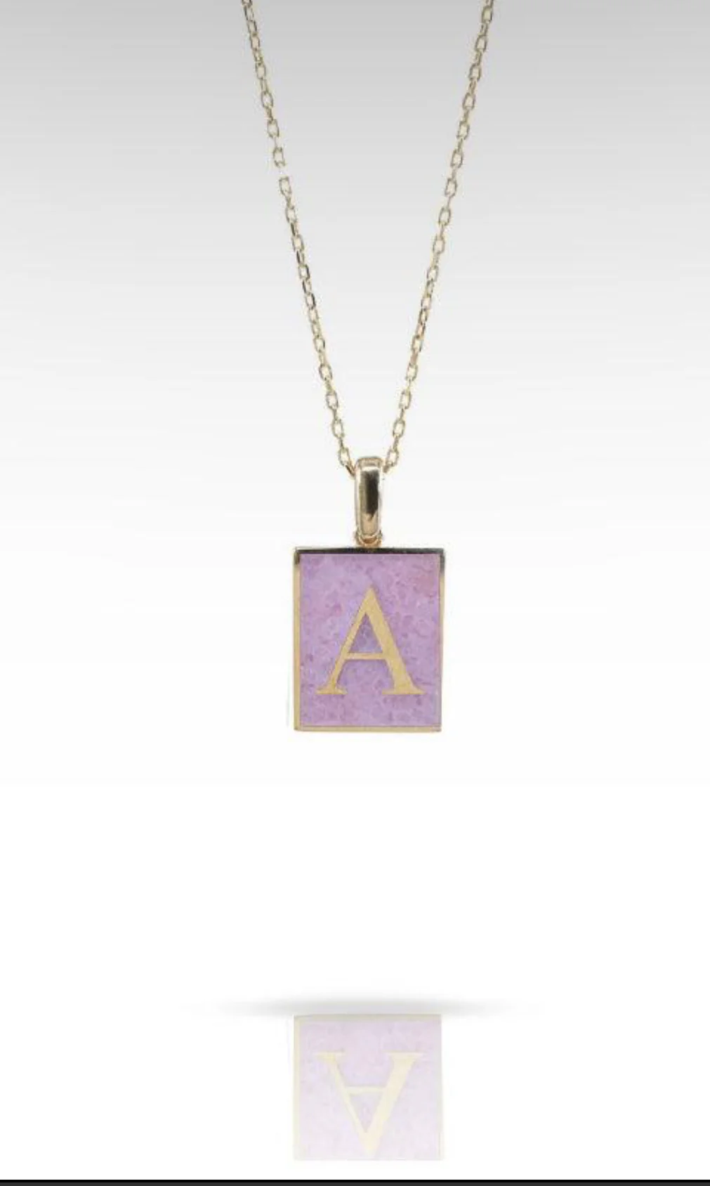 Letter Rose quartz Necklace