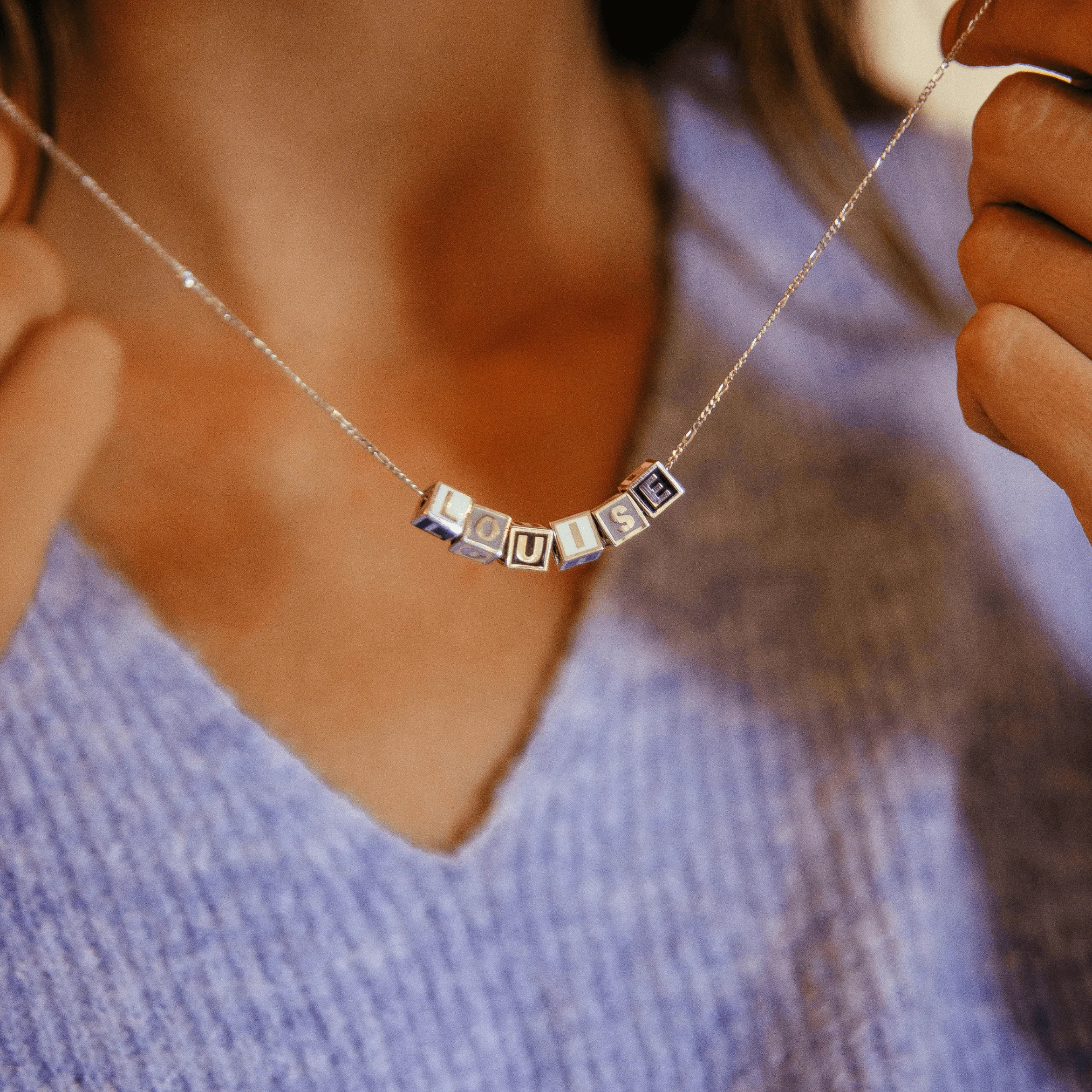 Multi Coloured Enamel Cube Necklace - Image 3