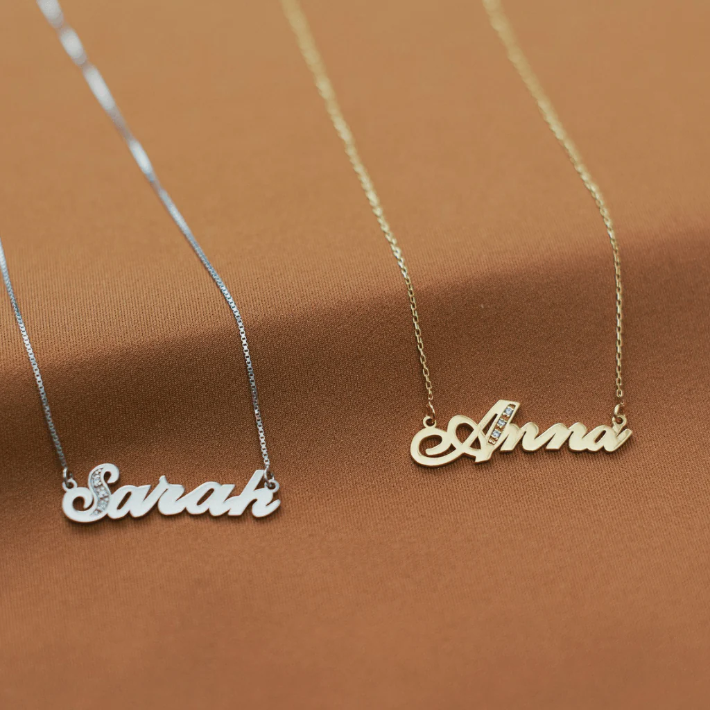 Name Necklace with Diamond Initial - Image 3
