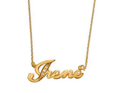 Name Necklace with Diamond Initial - Image 5
