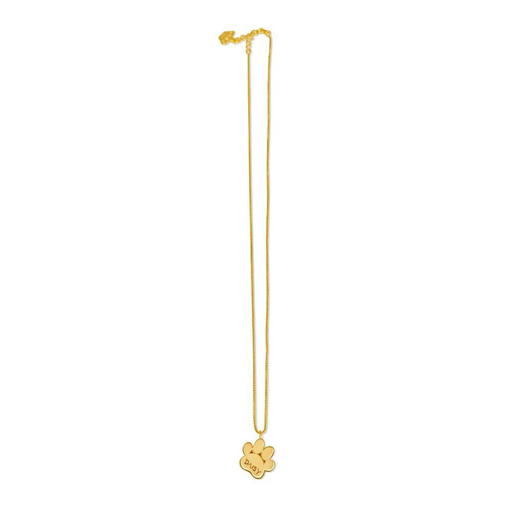 Solid Gold Dog Paw Necklace - Image 4