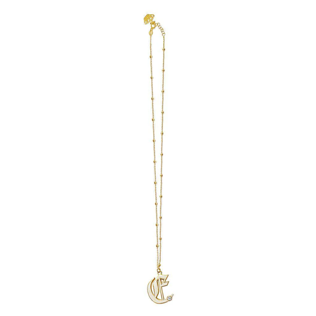 Solid Gold Dora Enamel Initial Necklace - Image 7