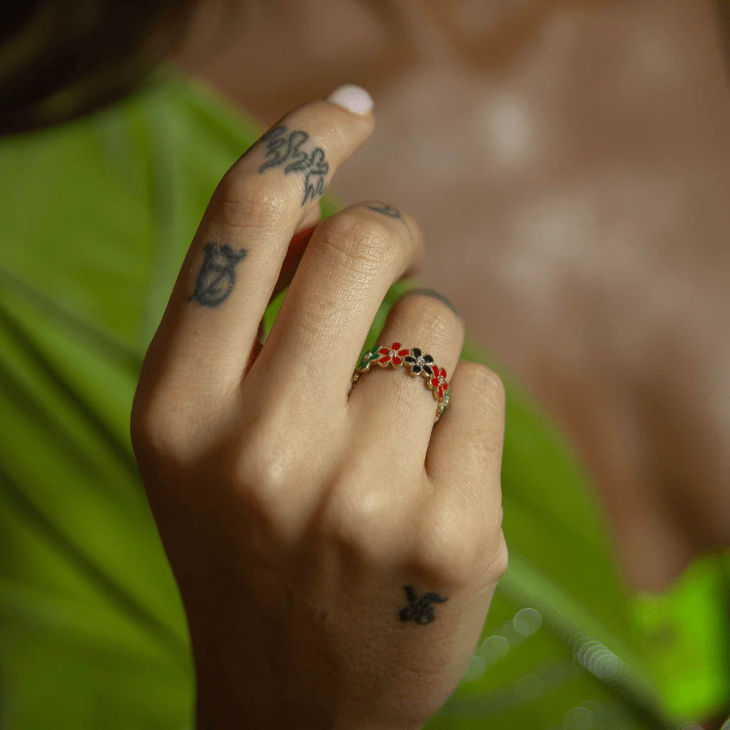 Solid Gold Enamel Intuition Ring - Image 4