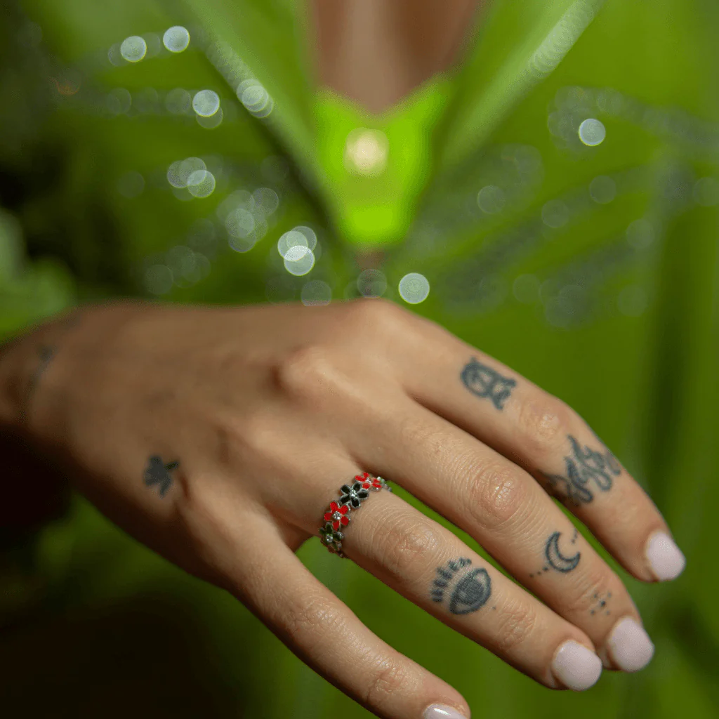 Solid Gold Enamel Intuition Ring - Image 5