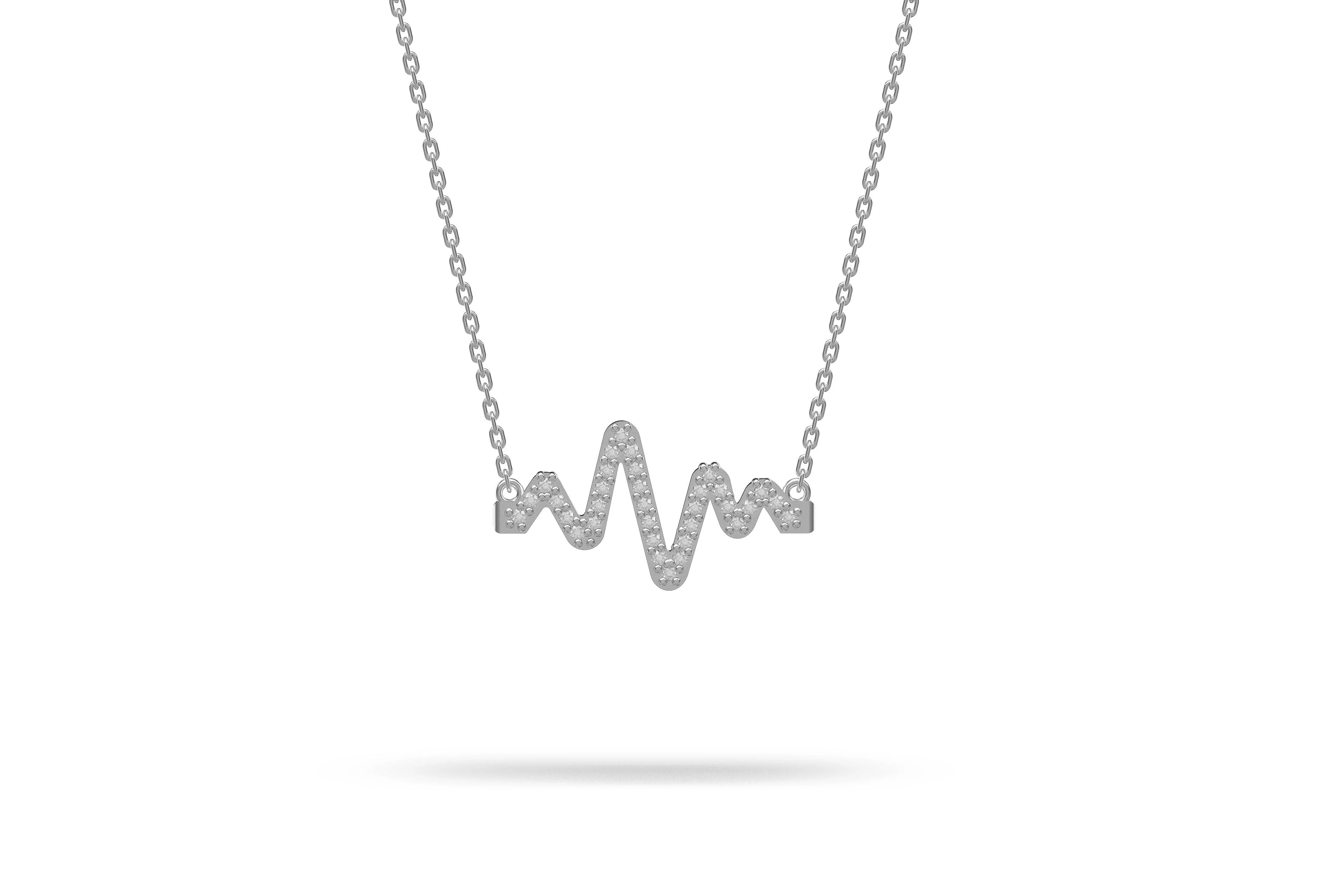 Solid Gold Heartbeat Day Diamond Necklace - Image 2