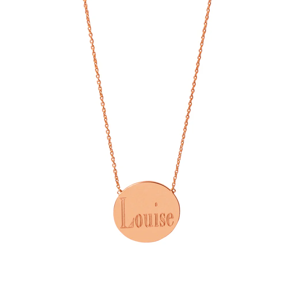 Solid Gold Name Disc Necklace - Image 2