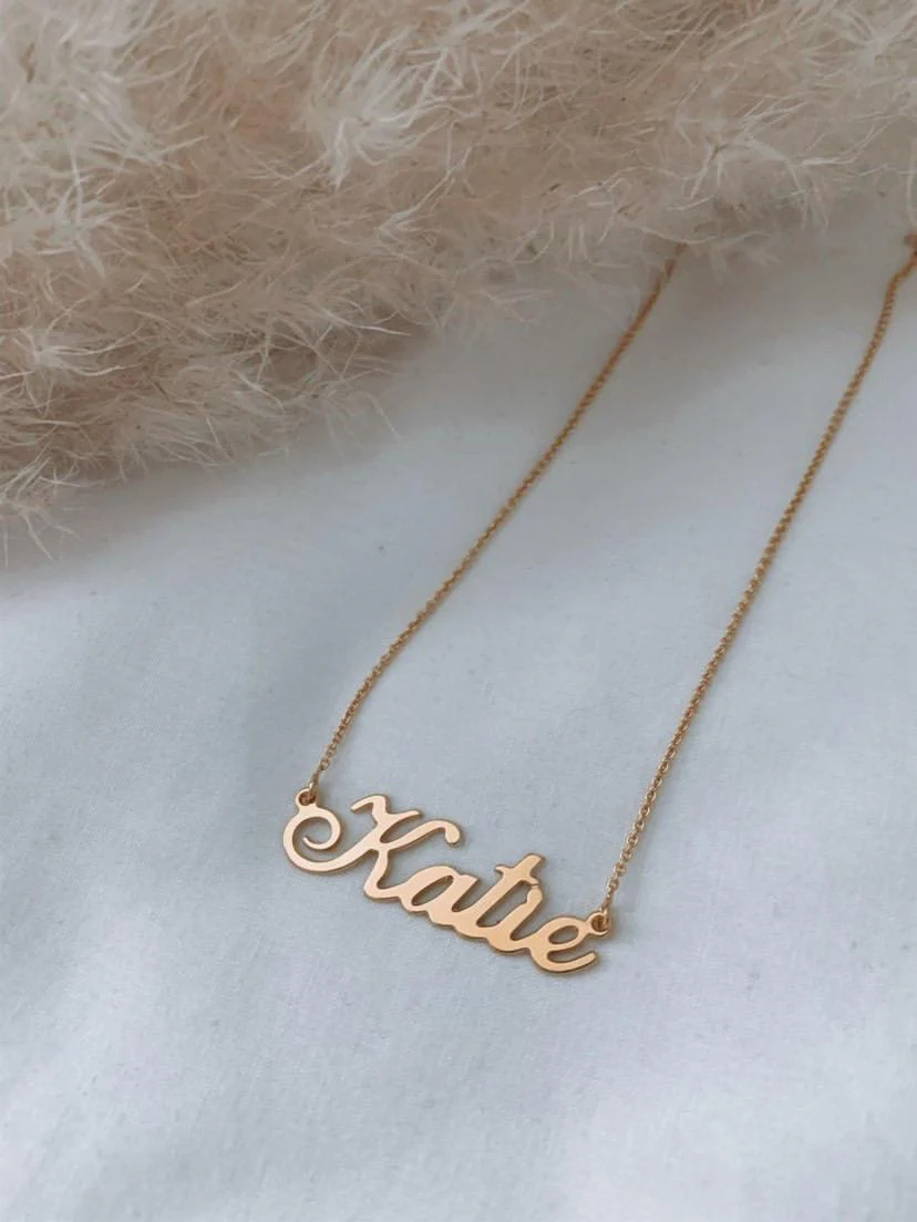 Solid Gold Name Necklace - Image 2