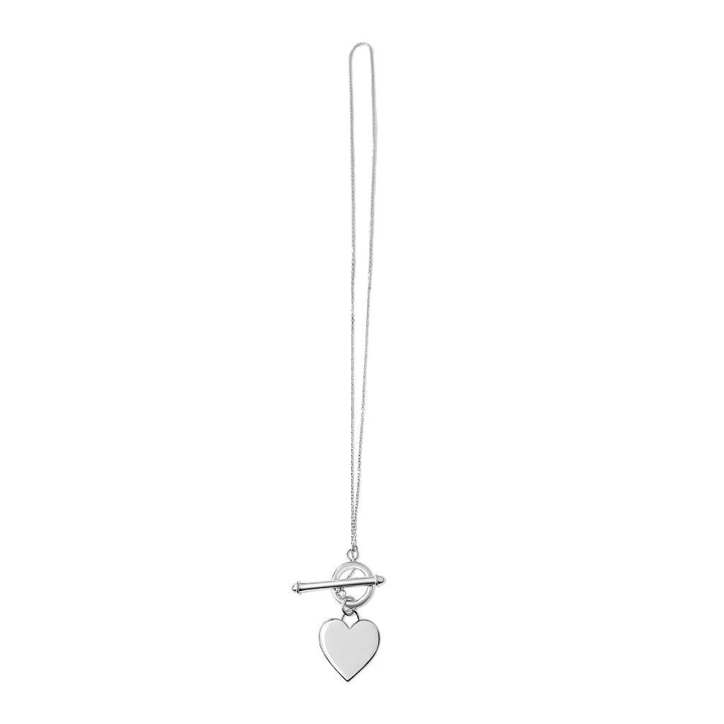 Solid Gold Ophelia Heart T Bar Necklace - Image 10