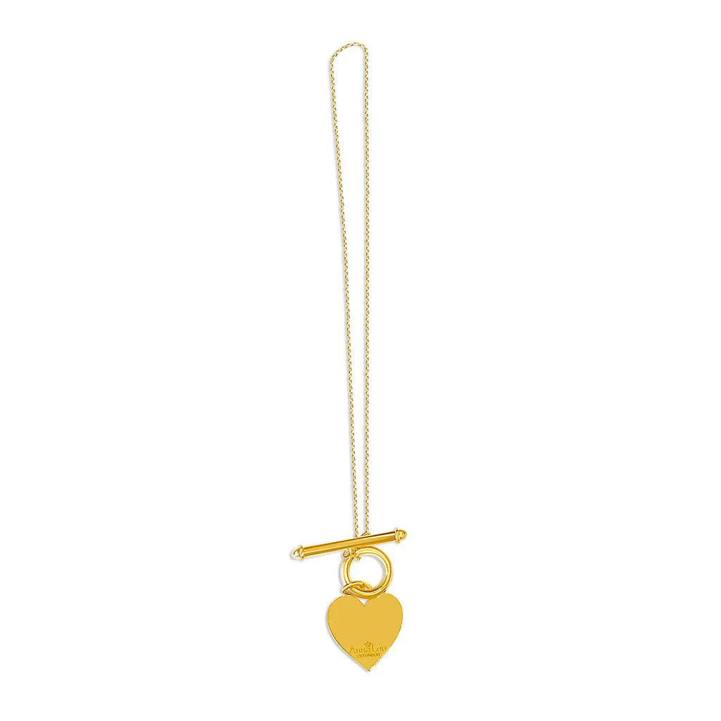Solid Gold Ophelia Heart T Bar Necklace - Image 8