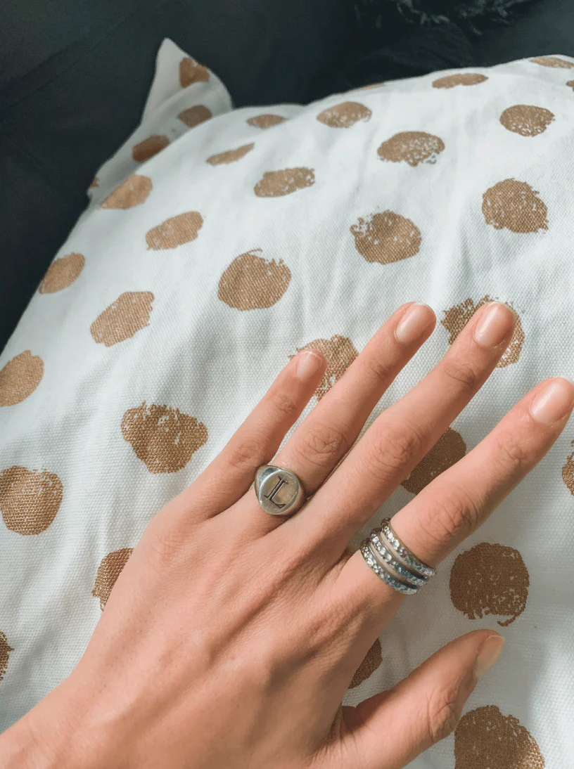Solid Gold Signet Personalised Initial Ring - Image 18