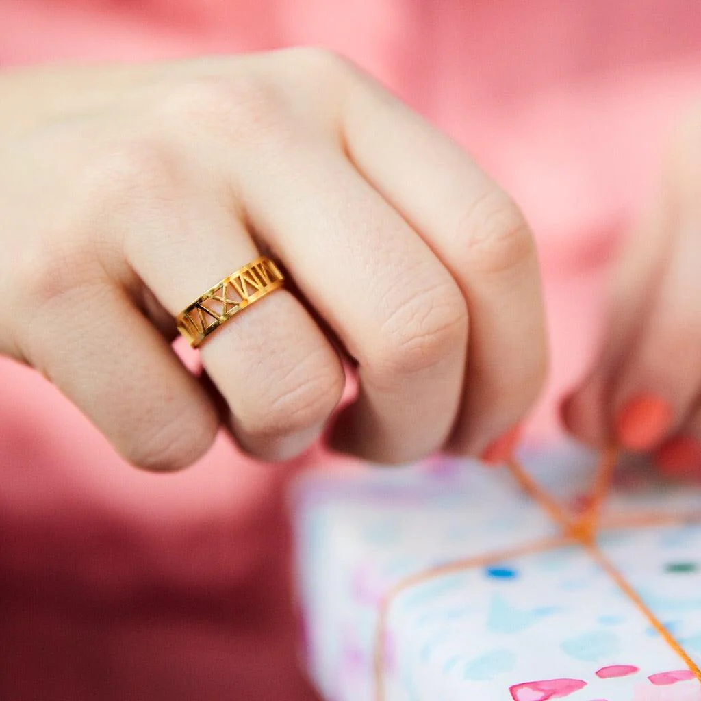 Solid Gold Special Date Ring - Image 12