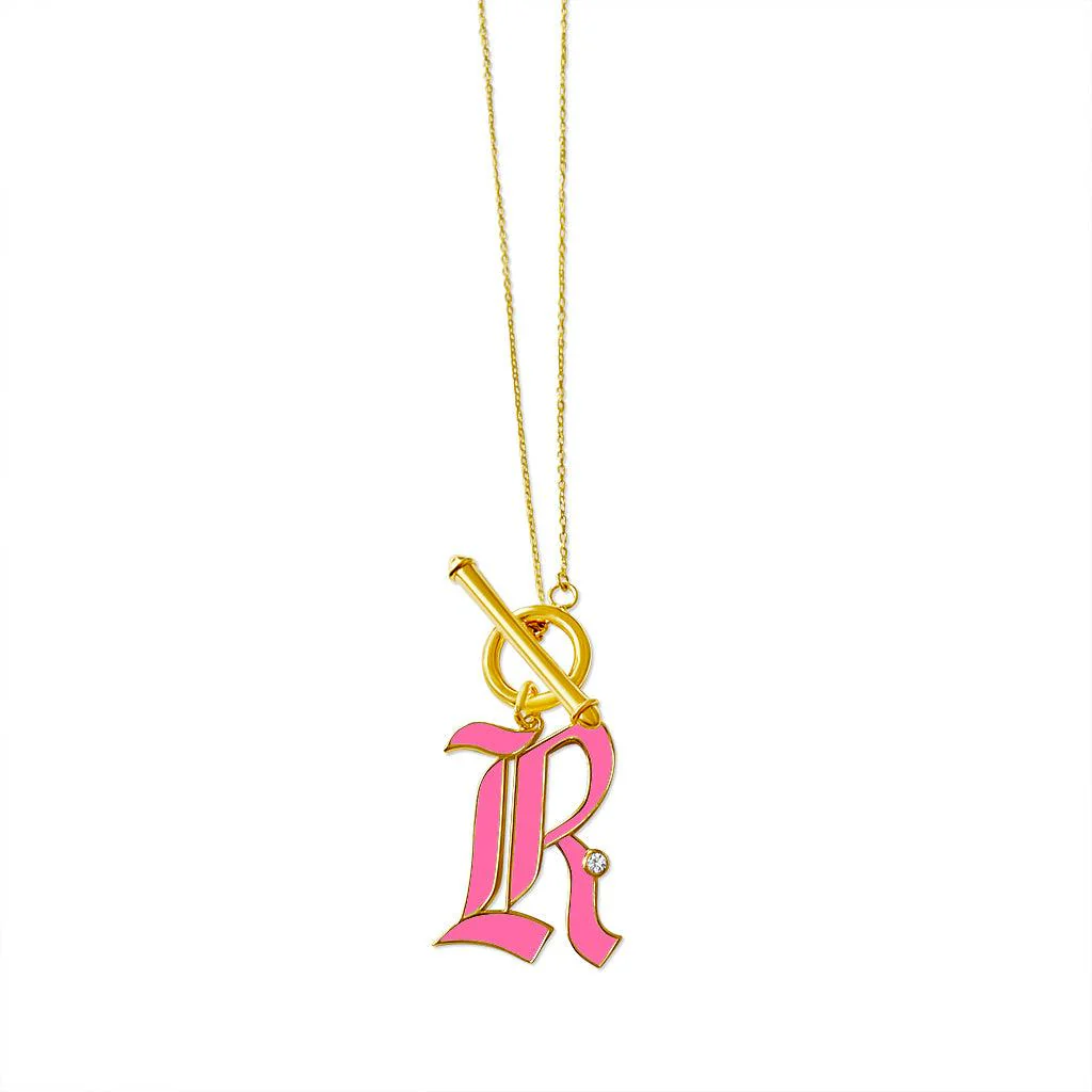 T-Bar Enamel Initial Necklace - Image 17